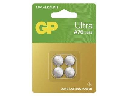 Alkalická knoflíková baterie GP Ultra A76U (LR44), 4 ks