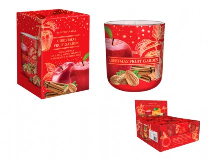 Svíčka ve skle CHRISTMAS FRUIT GARDEN-APPLE+CINNAMON 150g