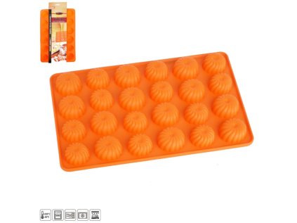 forma věnečky 24-silikon 32x22x1,5cm, oranž