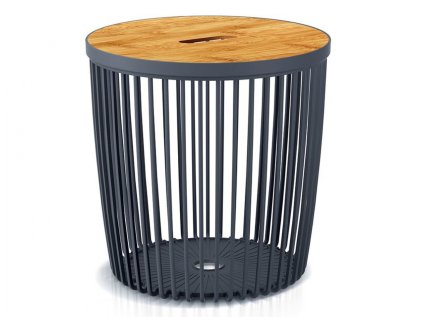 Koš CLUBO univerzální s bambusovým víkem 50l d45x41cm