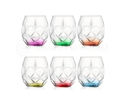 sklen. 380ml, 6ks, RCR ALKEMIST, barev.dno, whisky, voda, DB