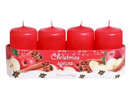 Svíčka adventní vonná CHRISTMAS SPICES d4x7cm 4ks