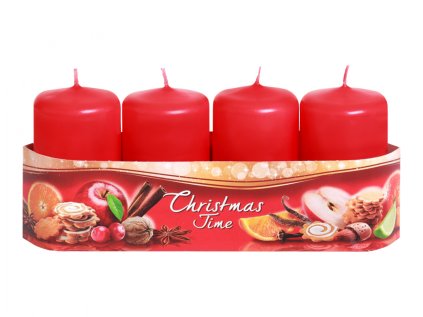 Svíčka adventní vonná CHRISTMAS TIME d4x7cm 4ks