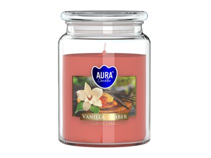 Svíčka ve skle VANILKA-JANTAR vonná 500g