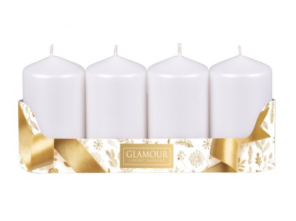 Svíčka adventní metalická matná d5x9cm 4ks