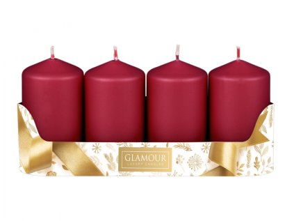 Svíčka adventní metalická matná d5x9cm 4ks