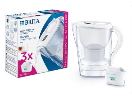 konvice Brita Marella 2,4 bílá + 3x MX Pro PO 2024