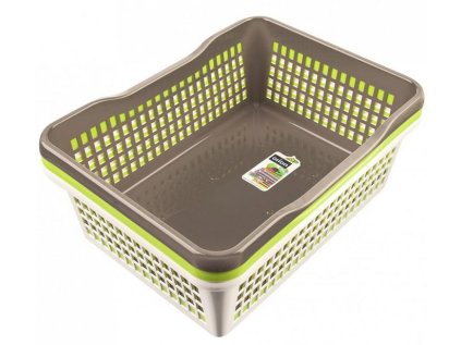 košík A4 38,5x25,7x 6,6cm, prolamovaný, 3barvy, plast