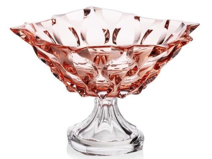 mísa d30,5cm, BOHEMIA SAMBA PINK, na noze, barev. sklo