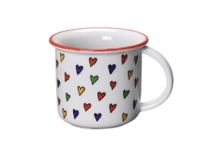 hrnek 100ml TINA - SRDÍČKA, linka, čes.porcelán