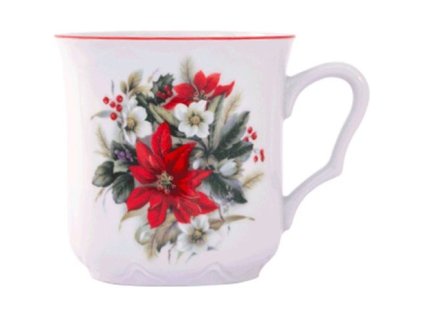 hrnek 270ml KAREL-VÁNOČNÍ RŮŽE, čes.porcelán