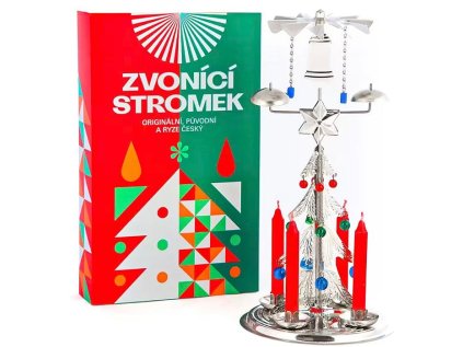 zvonění andělské stříbrné, stromek zvonící, ČESKÁ VÝROBA, DB, kov