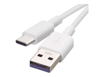 Nabíjecí a datový kabel USB-A 2.0 / USB-C 2.0, 1,5 m, bílý