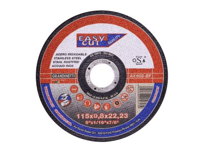 GRANDINETTI Kotouč řezný na nerez/ocel AX60S | 115x0,8x22,2 mm