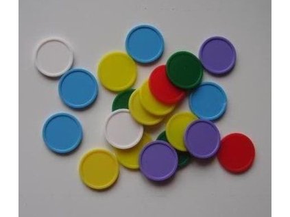 žeton velikost 10,-Kč, kolečko k nákup.košíku, plast