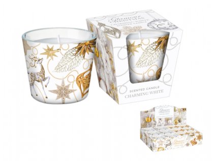 Svíčka ve skle GLAMOUR CHRISTMAS - CHARMING WHITE 115g