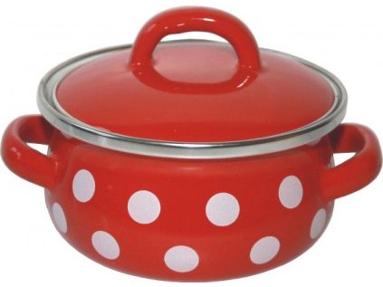 rendlík+PO d16 červ., bílý puntík, 1,5l, smalt