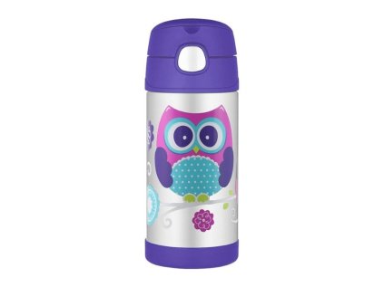 termoska 0,36l NR, SOVA dětská, brčko, modrá, THERMOS