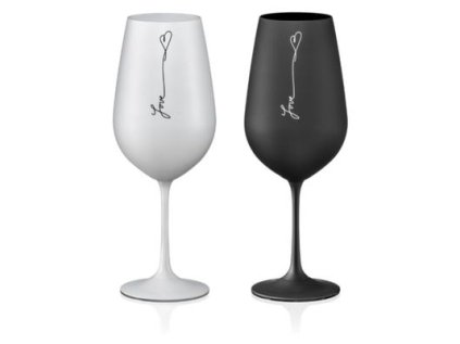 sklen. 550ml, 2ks, LOVE, černý Crystalex, 40729/550/S1785, DB