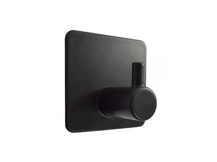háček- 1ks ČERNÝ 4,5x4,5x3cm, poplast.kov, samolepící