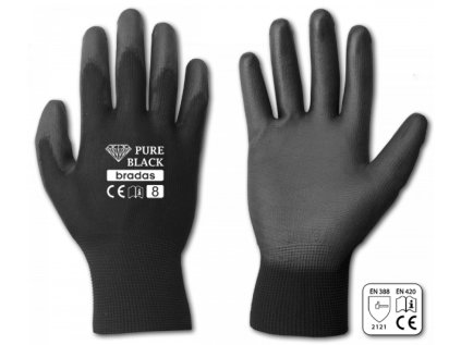 Rukavice pracovní PURE BLACK vel.7 RWPBC7