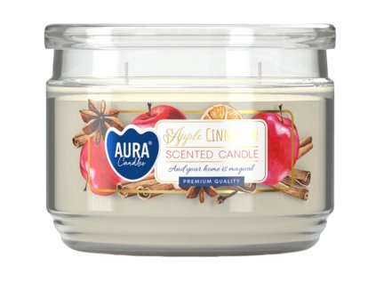 Svíčka ve skle APPLE-CINNAMON vonná 280g