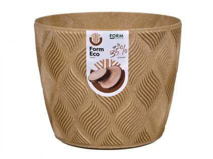 Obal na květník FLOW PETIT ECO WOOD plastový d17x14cm
