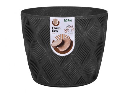 Obal na květník FLOW PETIT ECO WOOD plastový d26x25cm