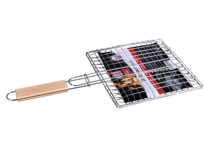 Rošt grilovací na maso hranatý, povrch ocel, 23x23x2,5cm/BBQ