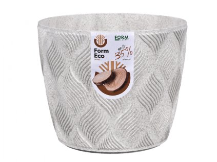 Obal na květník FLOW PETIT ECO WOOD plastový d17x14cm