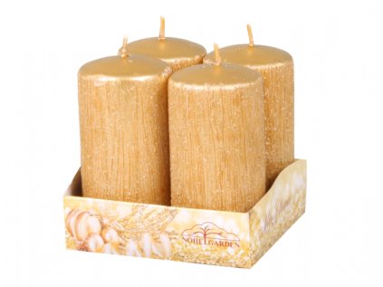 Svíčka adventní PEGAS škrábaná d4x8cm 4ks