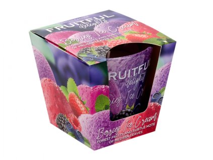 Svíčka ve skle FRUITFUL DELIGHTS - BERRIES ICE CREAM 115g