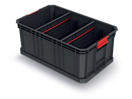 Modulární přepravní box s 2 přepážkami MODULAR SOLUTION 520x329x210 mm - barva: černá