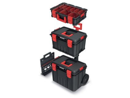 Set kufrů na nářadí a organizéru MODULAR SOLUTION 530x355x825 mm - barva: černá