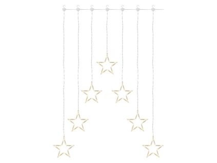 LED vánoční závěs – 7 hvězd, 67x125 cm, vnitřní, teplá bílá