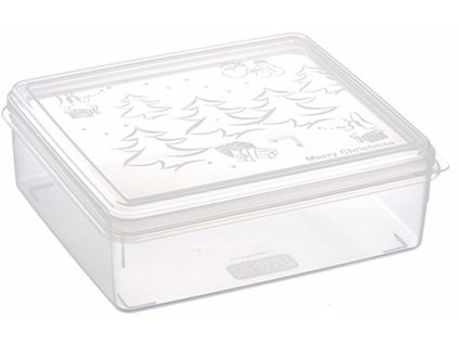 box 2,50l vánoční, 23x23x7,5cm, transp.plast
