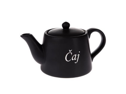 čajník 1,0l ČAJ, BLACK, d12,5x14cm, keramika