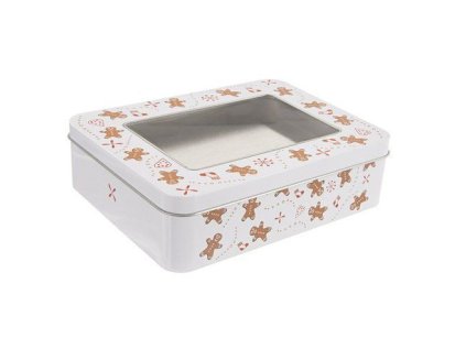 dóza plech. 18x14,5x5 cm PERNÍČEK, průhl.víčko