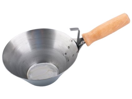 Naběračka zednická ocel 180mm dřevěná ručka