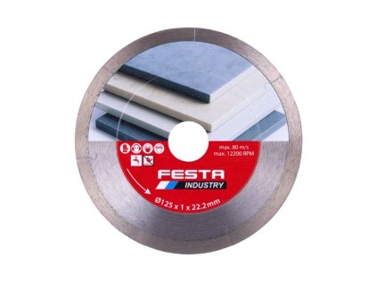 Kotouč diamantový FESTA INDUSTRY řezný plný 125x1x22.2mm