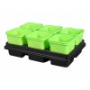 Květník sadbový GREEN + podmiska 8x8x8cm 2x6ks