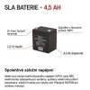 Bezúdržbový olověný akumulátor 12 V/4,5 Ah, faston 4,7 mm