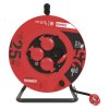 Venkovní prodlužovací kabel na bubnu 25 m / 4 zásuvky / černý / guma / 230 V / 1,5 mm2