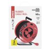 Venkovní prodlužovací kabel na bubnu 50 m / 4 zásuvky / černý / guma / 230 V / 1,5 mm2