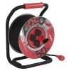 Venkovní prodlužovací kabel na bubnu 50 m / 4 zásuvky / černý / guma / 230 V / 1,5 mm2