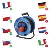 Venkovní prodlužovací kabel na bubnu 25 m / 3 zásuvky / černý / guma / 230V/400V / 1,5 mm2