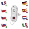 Prodlužovací kabel 7 m / 3 zásuvky / s vypínačem / bílý / PVC / 1,5 mm2