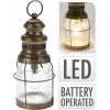 lucerna 29cm, LED, s žárovkou, camping, zahrada, kov/sklo