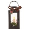 LED dekorace – vánoční lucerna se svíčkou černá, 20 cm, 3x AAA, vnitřní, vintage