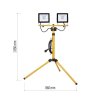 LED reflektor HOBBY SLIM, 2× 30W + trojnožka, žlutý, neutrální bílá
